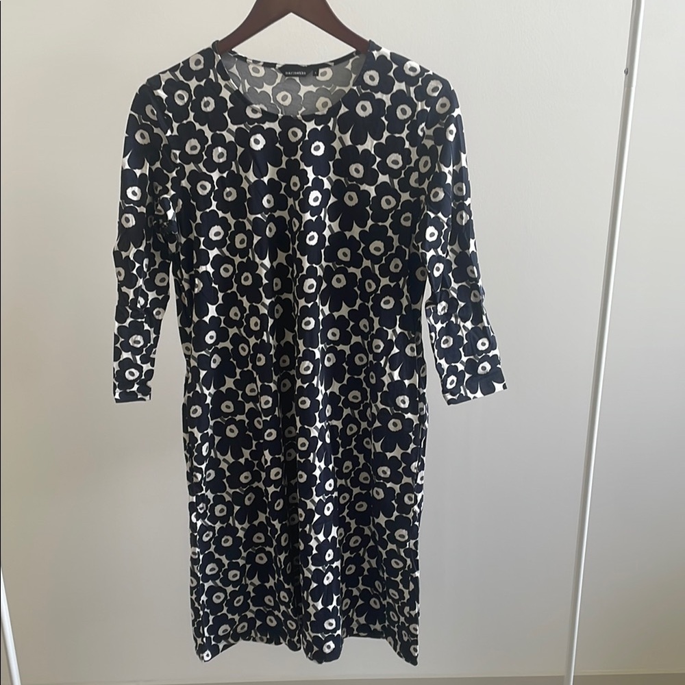 Floral Navy and White Dress